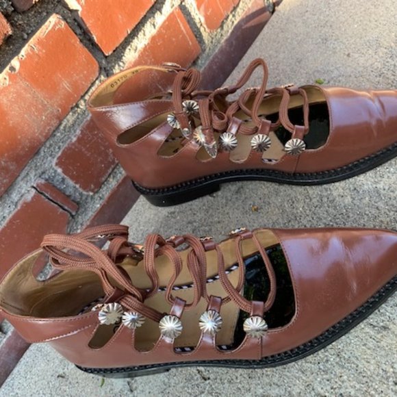 Toga Pulla Gladiator Flat Ankle Boots in Brown - Size 38 - Picture 2 of 6